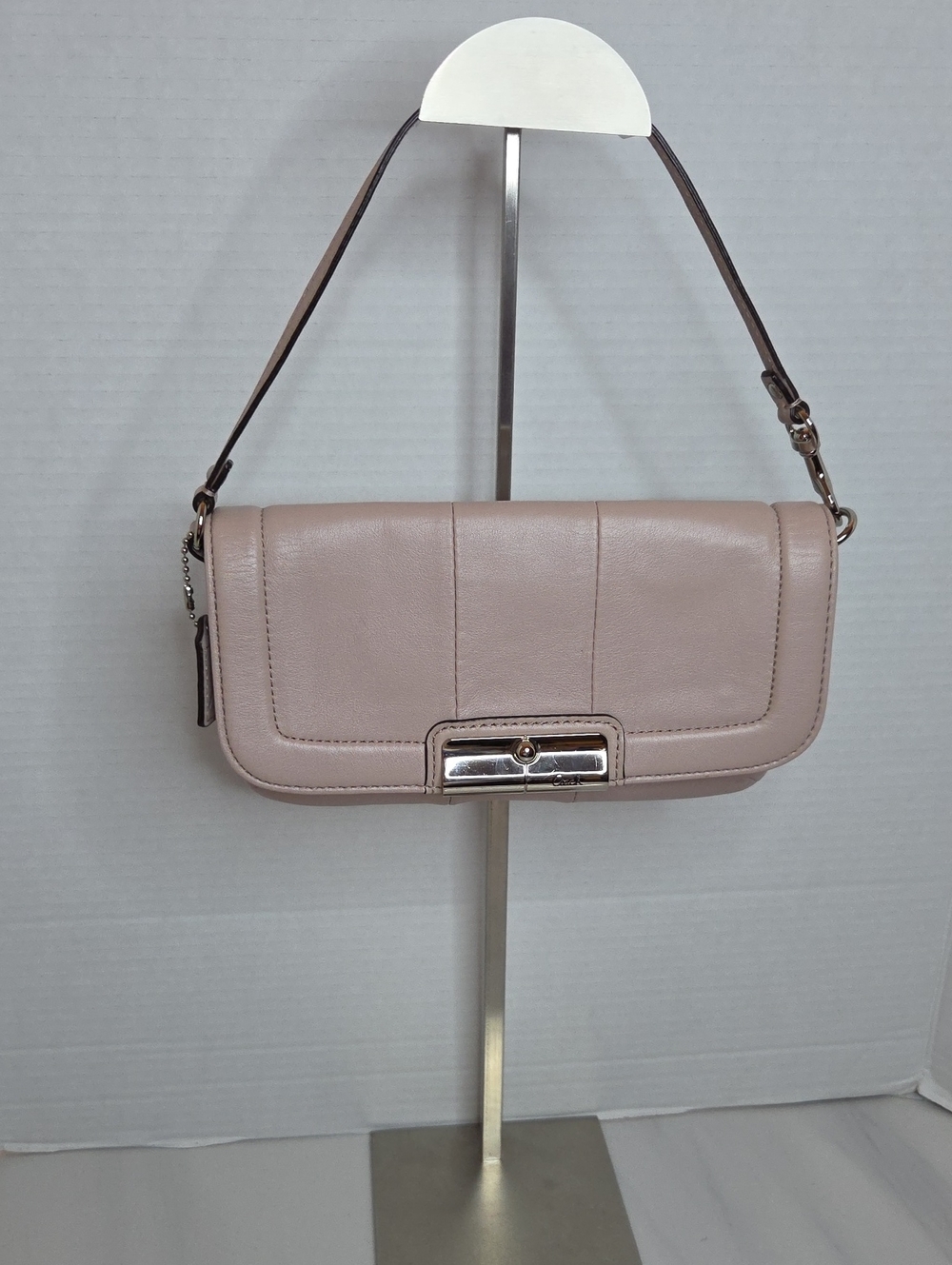 Coach Kristin Leather Wristlet In Pale Pink